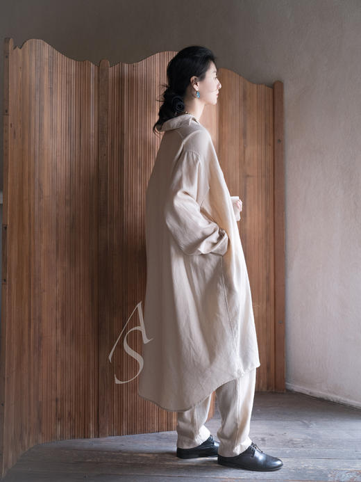 Casey Casey Orsan 米色羊绒茧型长衬衫 商品图5