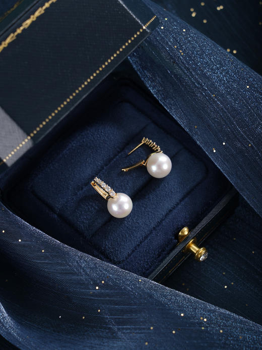 子佩集【璇玑天后】银S925珍珠惜王妃耳钉【MLEH028】9mm珠镀金扣环2601 商品图10