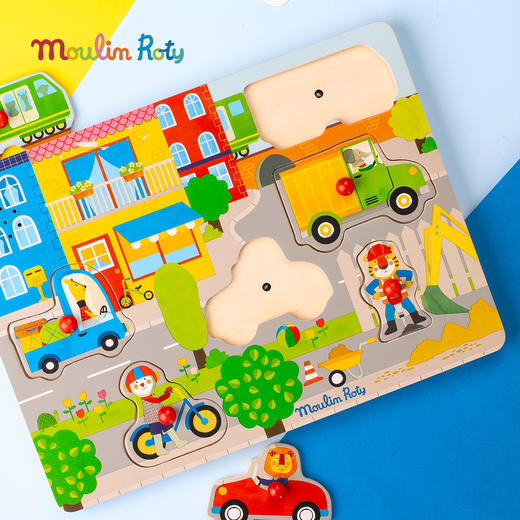Moulin Roty 木质嵌板拼图 益智木玩 雨后精灵系列 适合1岁+ 法国品牌 -715125 商品图6