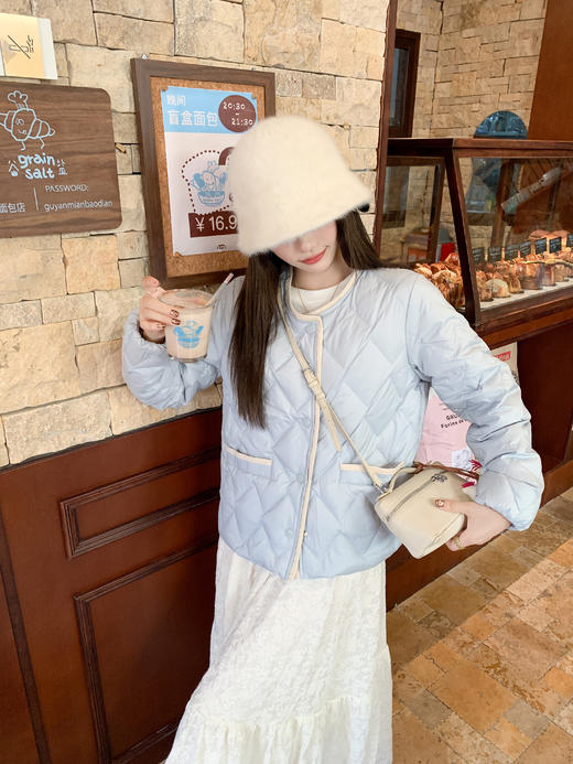 <曾小咸推荐>现货秒杀 ！微信超特价！韩系撞色边羽绒服 日常429.99 立减170 秒杀259.99！！ 商品图7