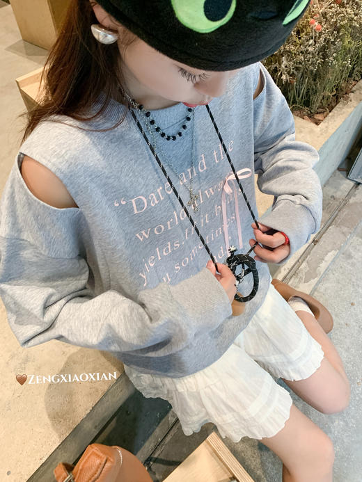 <曾小咸推荐>现货秒杀 ！微信超特价！字母印花露肩卫衣 日常149.99 立减70 秒杀79.99！！ 商品图14