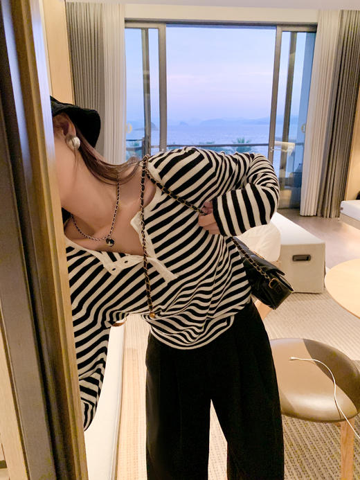 <曾小咸推荐>现货秒杀 ！微信超特价！韩系条纹针织衫 日常139.99 立减60 秒杀79.99！！ 商品图10