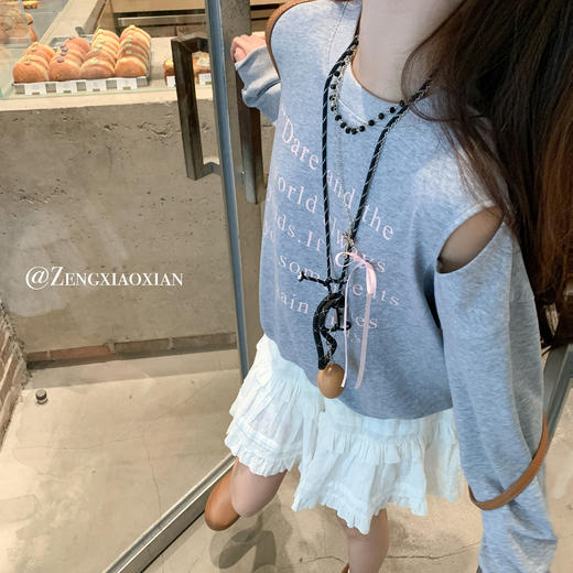 <曾小咸推荐>现货秒杀 ！微信超特价！字母印花露肩卫衣 日常149.99 立减70 秒杀79.99！！ 商品图9