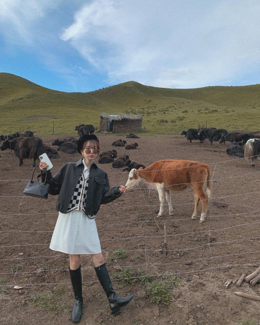 金蘑菇菇【纽约艺术馆】设计感复古棋盘格针织背心马甲女 商品图2