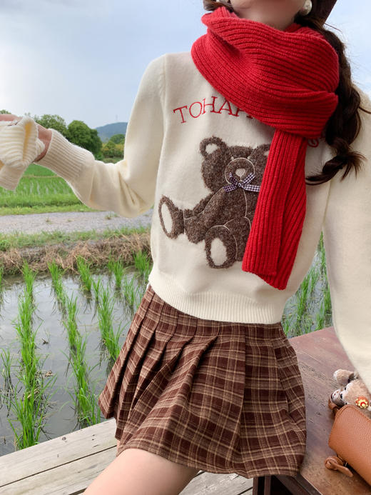 【129元任选2件】现货！学院风格子高腰a字短百褶裙 商品图6