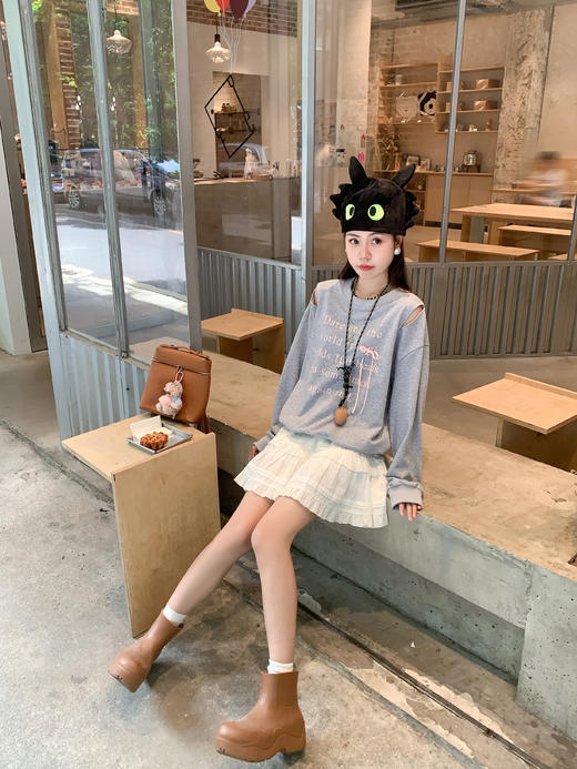 <曾小咸推荐>现货秒杀 ！微信超特价！字母印花露肩卫衣 日常149.99 立减70 秒杀79.99！！ 商品图13