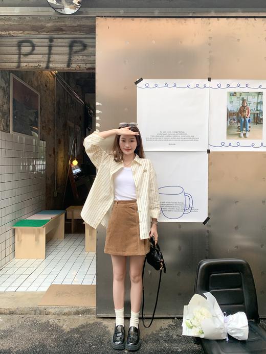 <曾小咸推荐>【149元任选2件】现货！韩系杏色条纹长袖 商品图4