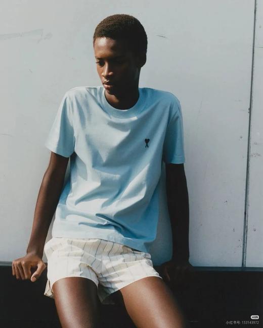 早春新款AMI短袖T恤马卡龙色系情侣款男女爱心宽松OS版型 商品图3