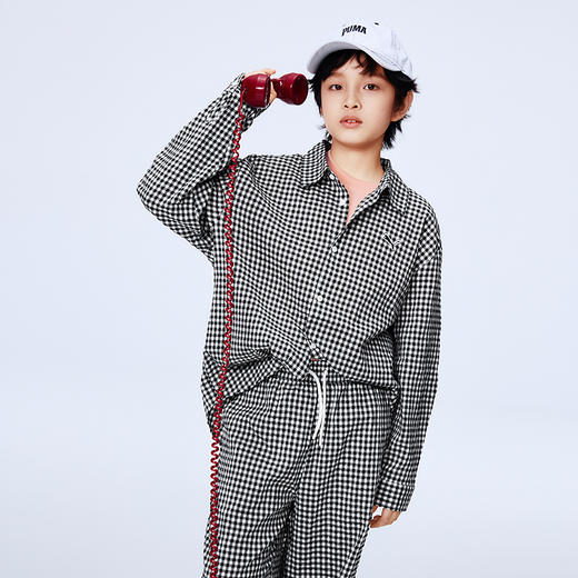 PUMA彪马童装2026春季新款儿童长袖衬衫泡泡纱甜美时髦 商品图3