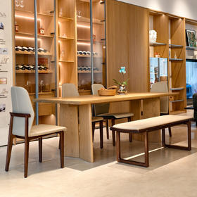 【自然风-ZR302A-2200大板桌】白橡木/客厅/餐厅/茶室/茶桌/餐桌/大板桌