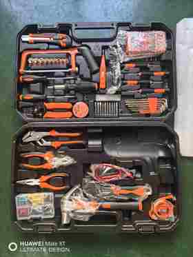 【货号05259】电钻套盒冲击钻套装工具不含电钻手动工具组合箱子家用工具箱子收纳箱