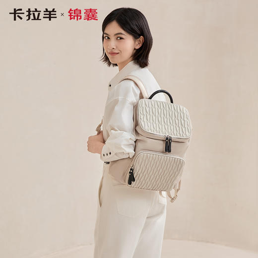 【通勤旅行防盗】卡拉羊X锦囊洛可可云朵防盗女士电脑双肩包CN5509/L 商品图11