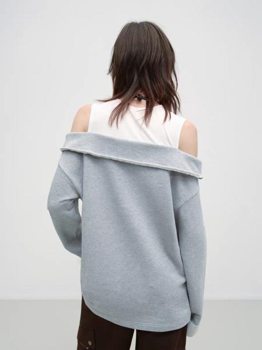 出逃赤岗西/25AWS15/设计感假两件拼接套头卫衣 商品图2