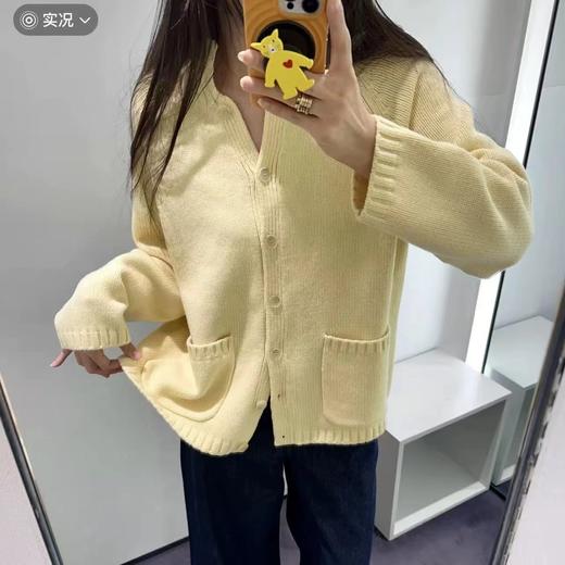 F010750冬季新款休闲版型高领羊毛纽扣针织开衫毛衣外套女 商品图5