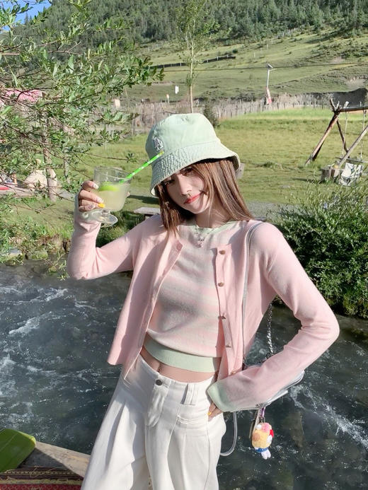 <曾小咸推荐>现货秒杀 ！微信超特价！韩系条纹毛织两件套 日常219.99 立减120 秒杀99.99！！ 商品图7