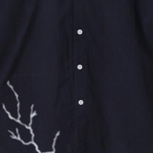 31230SDSA男士秋冬新款痞帅男装韩版简约撞色印花翻领长袖衬衫百搭气质 商品图3