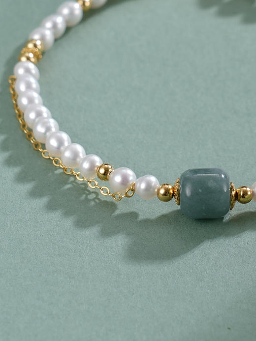 子佩集【如意珠华】银S925珍珠惜王妃手链【SGB0950004】3.7mm珠镀金2601 商品图5