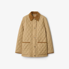 BURBERRY 巴宝莉 女士马术骑士设计标签绗缝尼龙谷仓夹克棉服 驼色 8107464 C1544