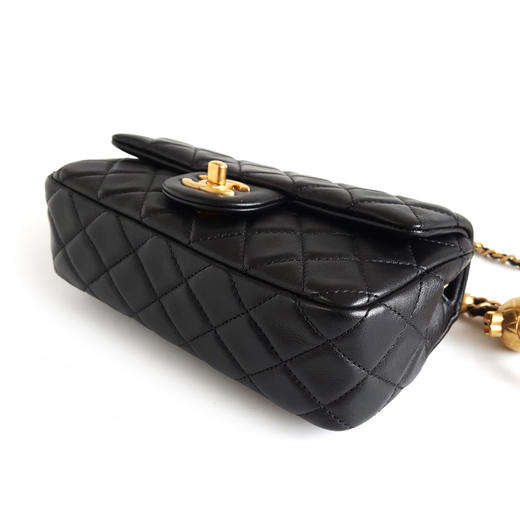 【95新】CHANEL香奈儿CF系列AS1787 B02916 94305黑金羊皮大mini金球CF链条包单肩斜挎包女士 301225NJS29 商品图8