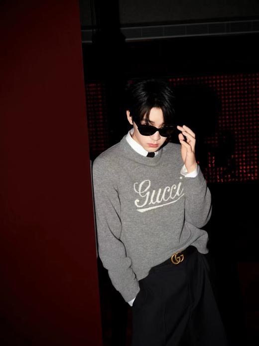 F010722艺术字母3D嵌花 logo羊毛毛衣针织衫 商品图2