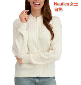 到手价228元 Nautica诺帝卡女士全拉链针毛衣 美国代购，无中文标签，介意慎拍
