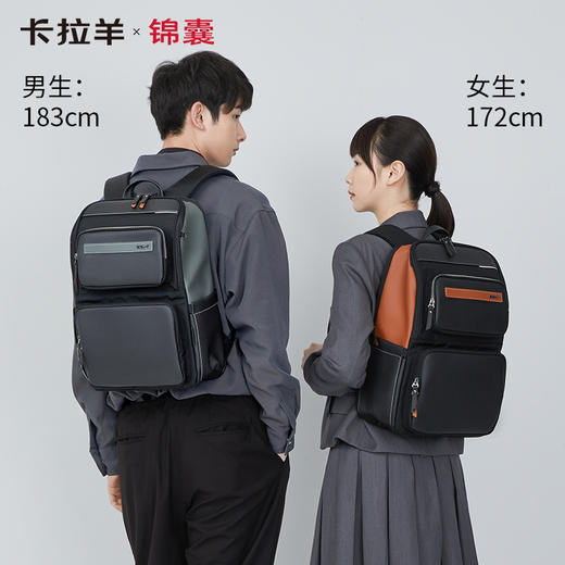 【气囊减震顶配】卡拉羊X锦囊7维防下坠减负24L双肩防盗电脑背包CN5213-1（TX) 商品图1