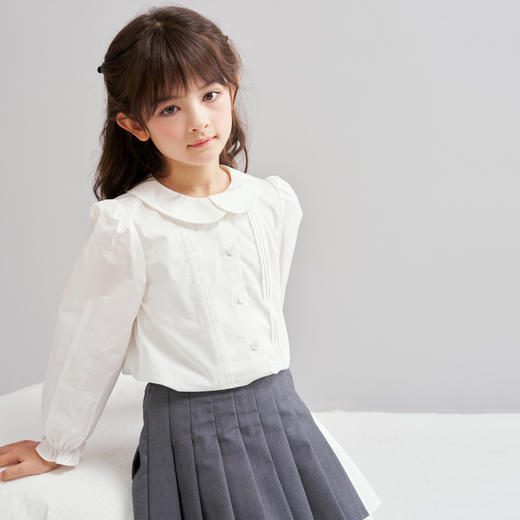 笛莎Deesha 2026春季女童时尚气质翻领长袖衬衫 商品图1