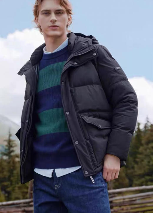 原单 哈吉斯男士工装连帽羽绒服010702 商品图1