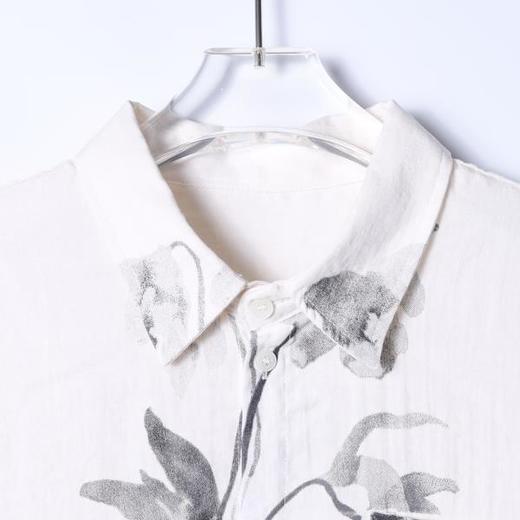 31224SDSA男士秋冬新款痞帅男装简约撞色植物花卉印花设计长袖衬衫百搭 商品图2