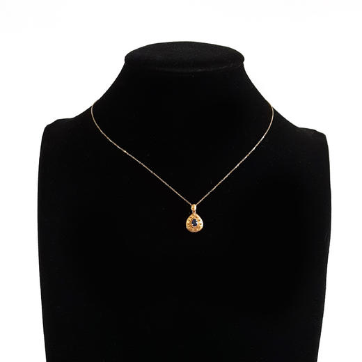 【天然正品】AU750黄金镶钻镶天然水滴型0.40克拉皇家蓝蓝宝石吊坠项链18.2*11.1*6.0MM(皆取最大值)链长：44CM（长度可调节） 231225TJ30 商品图6