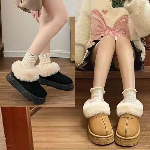 【超暖❗️冬季雪地靴女】高颜值冬季韩版百搭雪地靴，不易挤脚，显高显瘦，厚底时尚百搭舒适加绒加厚防滑学生休闲棉鞋QQ 商品图2