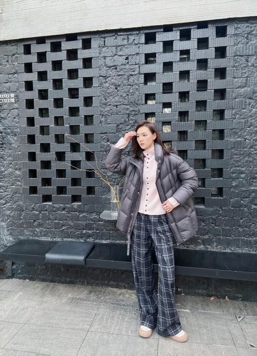 【2026春】噢蜜ooomeooo格纹直筒裤不加绒 商品图5