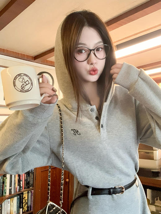 <曾小咸推荐>现货秒杀 ！微信超特价！韩系连帽卫衣连衣裙 日常219.99 立减120 秒杀99.99！！灰色西装外套 秒杀149.99！！ 商品图10