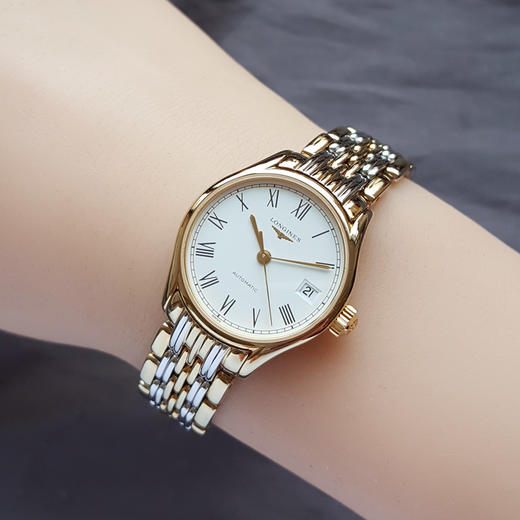 【95新】Longines浪琴L4.260.2.12.7自动机械日期显示25mm（女款）优雅系列  精钢镀金 231225TB23 商品图6
