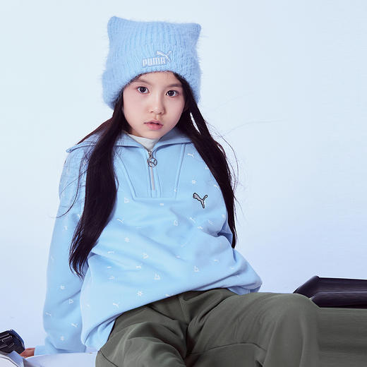 PUMA彪马官方正品 新款儿童女童秋冬长袖卫衣海军领休闲大方 商品图1