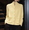 F010750冬季新款休闲版型高领羊毛纽扣针织开衫毛衣外套女 商品缩略图12