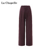 天猫同步【极简纸片人】拉夏贝尔/La Chapelle高腰系带直筒休闲裤含绵羊毛高品质垂坠松弛有型显瘦西裤 商品缩略图0