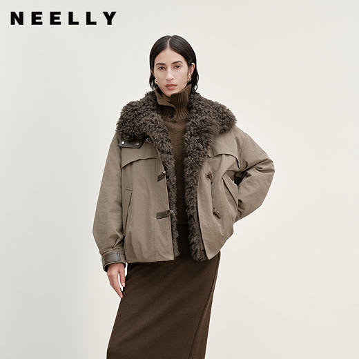 NEELLY纳俪商场同款冬季新款时尚复古羽绒夹克女百搭休闲保暖外套N25111L01112 商品图0