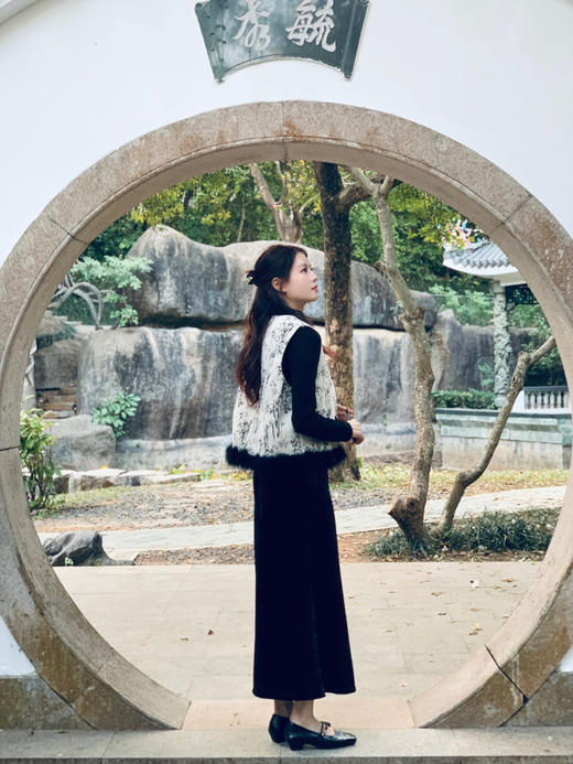 【百图lulu定制】【墨染鱼尾裙】新中式 水墨提花 加绒 鱼尾半裙 商品图6