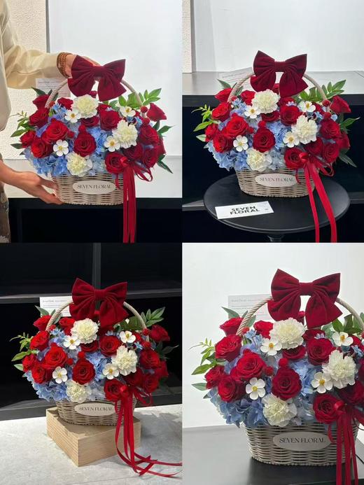 法式田园风椭圆横把花篮/蝴蝶结配饰 商品图10