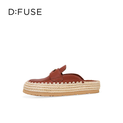 Dfuse迪芙斯2026春季新款包头编制手工感麻线鞋底穆勒拖鞋半包头拖鞋女鞋DFE1110074 商品图7