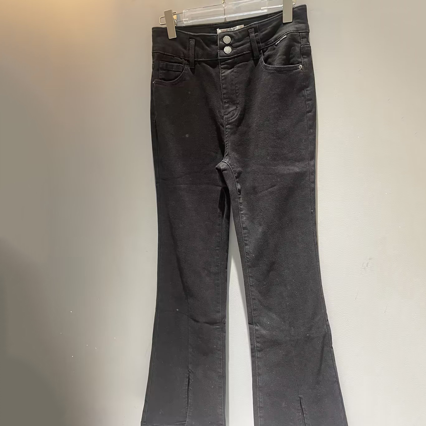 Z2 纽扣腰抓绒牛仔喇叭裤41015（黑） 冬季 944030010321