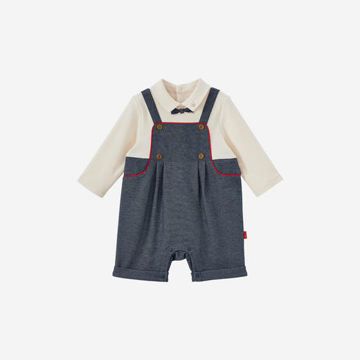 【商场同款】英氏新生儿衣服男宝宝帅气小王子仿牛仔哈衣爬爬服 商品图4