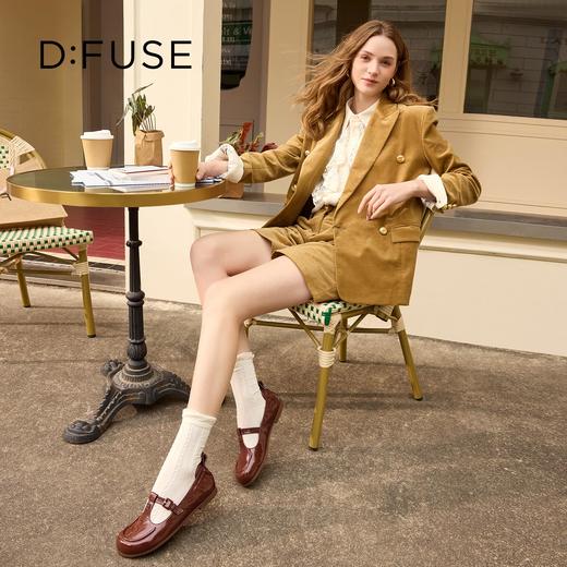 Dfuse迪芙斯2026春季新款方头T字带松紧带后跟舒适软底玛丽珍单鞋女鞋DFE1111067 商品图1