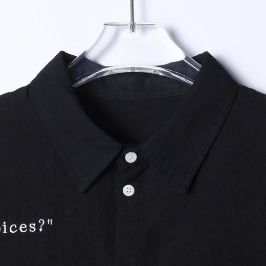 SS31225SDSA男士秋冬新款痞帅男装美式撞色刺绣字母流苏长袖衬衫百搭宽松 商品图2