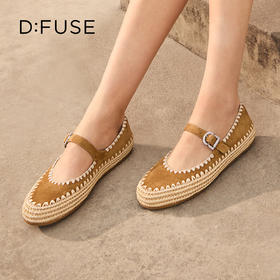 Dfuse迪芙斯2026春季新款编制手工感舒适百搭渔夫鞋玛丽珍单鞋女鞋DFE1111072