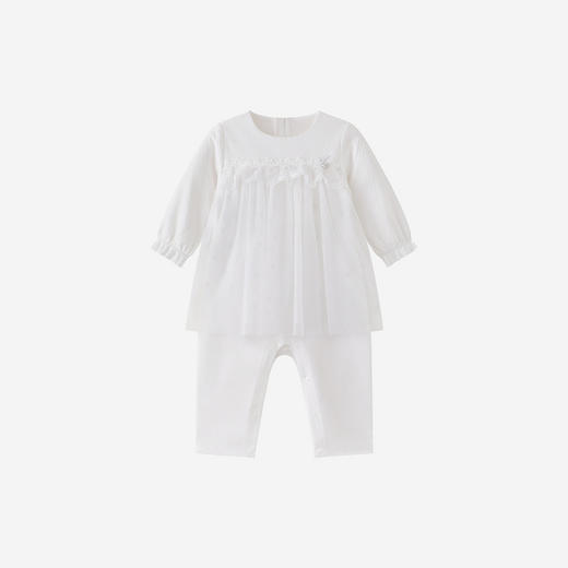 【商场同款】英氏新生儿衣服长袖女宝宝拉链纯色连体衣婴儿外出服 商品图4