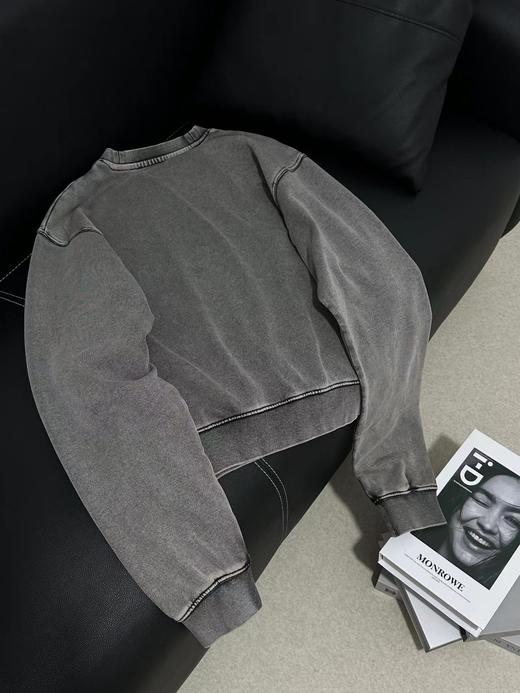 F010720砂磨重工水洗做旧纯棉圆领卫衣男女同款 商品图14