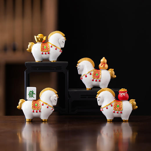 国潮马上有钱创意茶宠摆件可旋转办公室桌面茶桌装饰品高级感礼物 商品图1