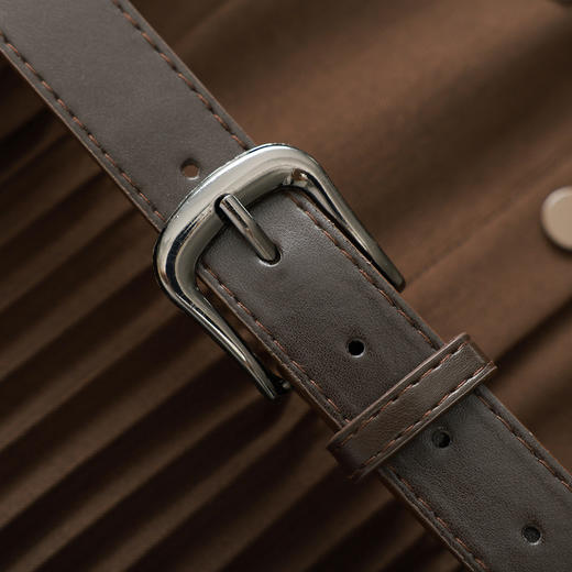 「高货wl」全新升级【铂金会员358/天猫479/差价121】(10554)洛诗琳气质衬衫连衣裙2026春季新款百搭收腰显瘦百褶裙 商品图2